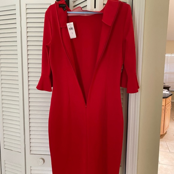 Banana Republic Elastic Red Dress [NEW with Tags] Size 10 Tall - Picture 6 of 7